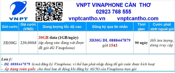 D30G VINAPHONE - ĐỈNH 30G