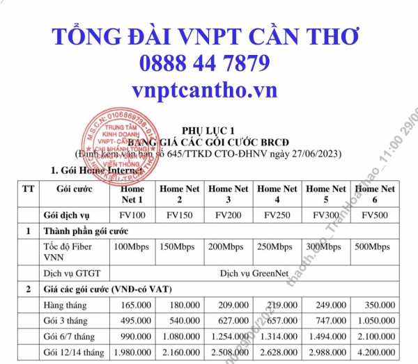 TỔNG ĐÀI LẮP MẠNG INTERNET WIFI VNPT CẦN THƠ