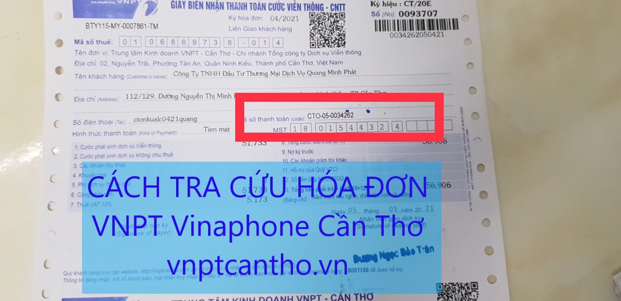 Tra cứu hóa đơn cước điện thoại VNPT Cần Thơ