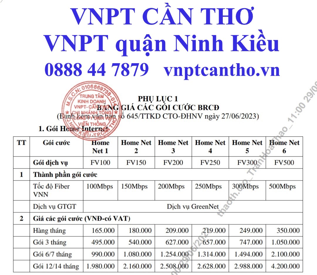 VNPT VINAPHONE QUẬN NINH KIỀU CẦN THƠ