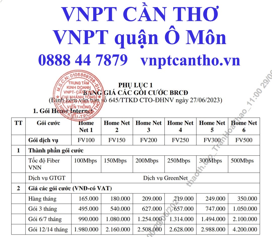 VNPT VINAPHONE QUẬN Ô MÔN CẦN THƠ