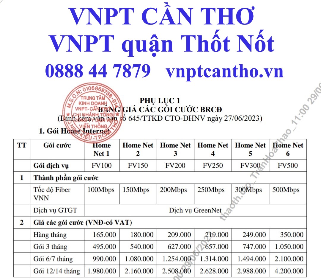 VNPT VINAPHONE QUẬN THỐT NỐT CẦN THƠ